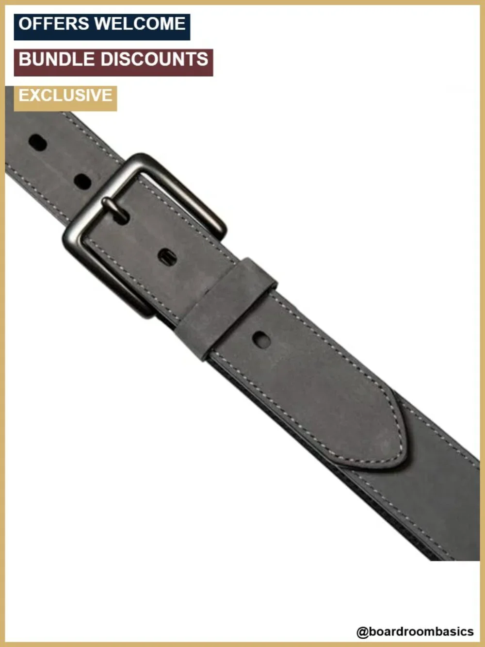 Full Grain Leather Heavy Duty Work Belt Metal Buckle Classic Casual